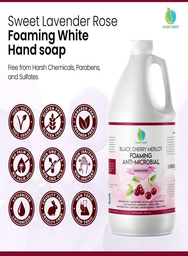 Plainly Earth AntiMicrobial Hand Soap - Antibacterial Hand Soap Moisturizing - Liquid Hand Soap Refill Antibacterial - Moisturizing Hand Soap Antibacterial - Gentle Foaming Hand Soap - Black Cherry Merlot, 64 oz - Image 2